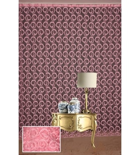 VAKKO  MODEL PEMBE RENK İP PERDE HAZIR DÜĞMELERİ DİKİLMİŞ İP PERDE 300*270 cm