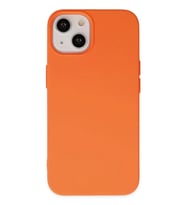 iPhone 14 Plus Kılıf Nano içi Kadife Silikon - Turuncu