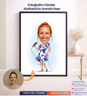Kişiye Özel Sanatçı Karikatür Çerçeveli Tablo,Kişiye Özel Hediye,Karikatür Çizim,Kişiye Özel Tablo