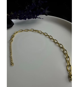 Paperclip Zincirli Gold Çelik Kedi Tasması/Aksesuarı  Meow Serisi