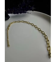 Paperclip Zincirli Gold Çelik Kedi Tasması/Aksesuarı  Meow Serisi