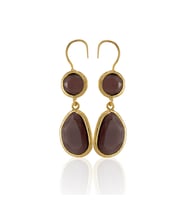 Kadir Jewellery 22 Ayar Altın Kaplama Kadın Taşlı Küpe -El İşçiliği Ve Hipoalerjenik Küpe