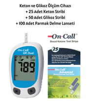 Acon - On Call GK Dual Kan Şekeri ve Keton Ölçüm Cihazı + 25 Adet Keton Stribi + 50 Adet Şeker Stribi