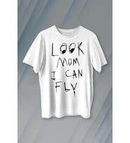 Look Mom I Can Fly Travis Scott Baskılı Tişört Unisex T-shirt (Beyaz)