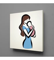 BEBEĞİNİ KUCAĞINA ALAN ANNE KANVAS TABLO 190x190cm