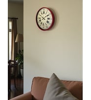 36 Cm Kırmızı Retro Duvar Saati (Standart)