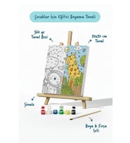 Sevimli Safari Hayvanları – Çocuk Boyama Tuvali Seti 20x20 cm
