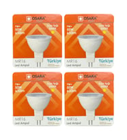 (4 Adet) Osaka 7W (50W) Sarı Işık (3000K) G4 Duylu (İğne Bacak) Led Çanak Ampul