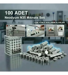100 Lü 8x3mm Yuvarlak Neodyum Mıknatıs