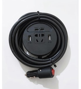 Araç Inverter 150W,2 USB,2 Type-C çıkışlı 12V/16 A /120W 2 X1,5mm TTR Bakır 5Mt-GG22