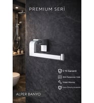 Premium Krom F1 Model Tuvalet Kağıtlığı, Kağıdı Askısı Paslanmaz Dübel Vida ile Monte