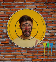 BK Gift Kişiye Özel Fotoğraflı Eğlenceli 40cm Dart Oyun Seti Model 2