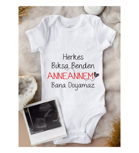 Anneannem Bana Doyamaz Baskılı Bebek Body Zıbın