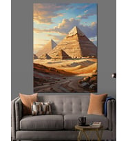 Çölde Yükselen Büyük Mısır Piramitleri Dekoratif Kanvas - Mdf Ahşap Tablo