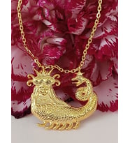 925 Ayar Gümüş Şahmeran Kadın Kolye NSSN (Gold)
