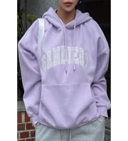Sandiego Baskılı Oversize Sweatshirt (Lila)