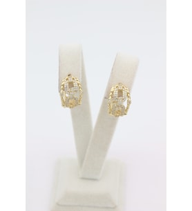 STİL İNCİSİ/XUPING JEWELRY ZİNCİR ŞEKİLLİ ZİRKON TAŞLI KÜPE (Altın Rengi)