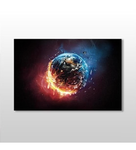 Dünya Ateş Ve Su Kanvas Tablo 120x80cm (Karışık)
