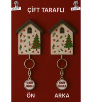 Kendin Tasarla Çift Taraflı Metal Anahtarlık – Kişiye Özel Baskı, 3 cm Metal Çap, 9 cm Uzunluk