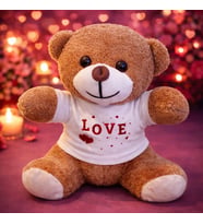 Love Baskılı Tişörtlü Kahverengi Ayıcık