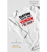 Dayım süper ama yengem bi tane Uzun Kollu Bebek Body %100 Pamuk