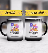 İş Güvenliği Uzmanı Tasarımlı Kişiye Özel Hediye İş Güvenliği Uzmanı Sihirli Kupa Bardak