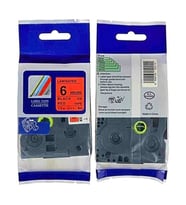 Tonersepeti Brother TZe-411 Kırmızı Üzerine Siyah Muadil Etiket  6mm