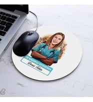 Kişiye Özel Hediye Karikatürlü En İyi Kadın Veteriner Mousepad
