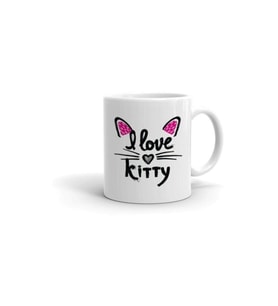 I Love Kitty Baskılı Kupa/bardak