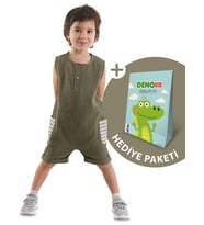 Erkek Bebek Çocuk Yeşil Müslin Tulum (Haki)