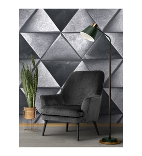 Dreamwall 3D Üçgen Taş Duvar Desenli Silinebilir Tekstil Duvar Kağıdı (Siyah)