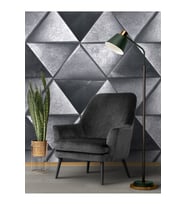Dreamwall 3D Üçgen Taş Duvar Desenli Silinebilir Tekstil Duvar Kağıdı (Siyah)