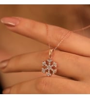 925 Ayar Gümüş Kar Tanesi Kolye