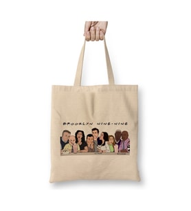 The One Where They Are Back Brooklyn 99 Beyaz Bez Çanta Uzun Saplı Alışveriş Çantası Plaj Çantası