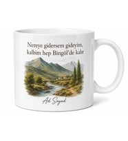Bingöl Memleket Temalı Kişiye Özel Baskılı Kupa Bardak Hediye