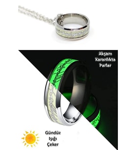 Yüzüklerin Efendisi Tungsten Güç Yüzüğü Kolye Glowing 1 adet (Gümüş)