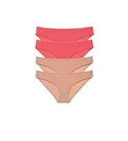 4 adet Süper Eko Set Likralı Kadın Slip Külot Fuşya Ten
