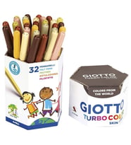 Giotto Turbo Color Skin Tones Keçeli Kalem 32'li Pot Ten Renkleri 