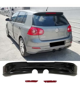 Vw Golf 5 R32 Arka Ek Reflektörlü Mat Siyah 2003 2005 2006 2007 2008 2009 Arka-difizör-bodykit-ek