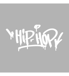Graffiti Hiphop Araba Sticker siyah 18x9 CM (Beyaz)