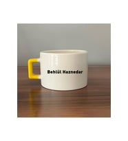 Seçtiğin Isim&logo Tasarım Sarı Kulplu C Fincan