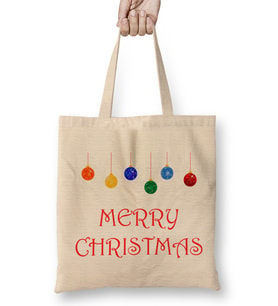 Yılbaşı Yeni Yıl Konseptli Merry Christmas 010 Bez Çanta Uzun Saplı