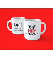 Annelere Özel Doğum Tarihli Best Mom Ever Baskılı Kupa bardak