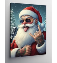 Kanvas Tablo Rokçı Noel Baba
