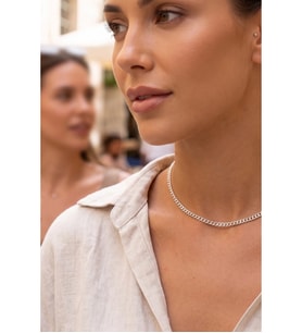 İnce Gurmet Model Choker Çelik Zincir Kolye-Choker Serisi