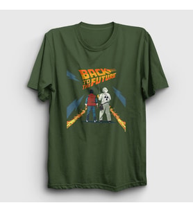 Presmono Unisex Haki Film Geleceğe Dönüş Back To The Future T-Shirt 243158tt
