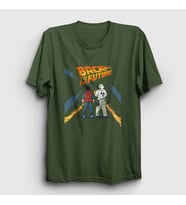 Presmono Unisex Haki Film Geleceğe Dönüş Back To The Future T-Shirt 243158tt