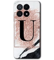 Poco x6 Pro Kılıf HD Desen Baskılı Kılıf - Pembe Mermer Desenli U Harfi