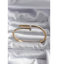 316L Çelik Gold Renk Çivi Model Zirkon Taş Detay Kadın Bileklik