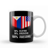50% Filipino 50% American %100 Awesome Immigrant Kupa Bardak Porselen